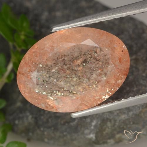 5.54ct Natural Medium Light-Orange Piedrasol, Ovalada, Translúcido