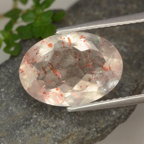 Piedra sol naranja natural de 5,02 ct, corte óvalo, transparente