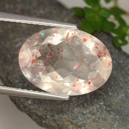 Piedra sol naranja natural de 5,02 ct, corte óvalo, transparente