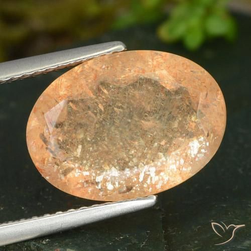 4.99ct Natural Naranja rojizo Piedrasol, Ovalada, Transparente
