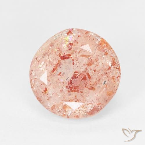 3.45ct Natural Light Grapefruit Pink Piedrasol, Redondo, Transparente