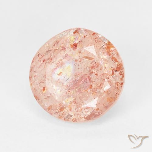 Piedrasol Light Grapefruit Pink natural de 3.45 ct, Redondo, Transparente