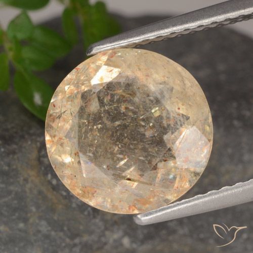 3.49ct Natural Naranja cantaloupe Piedrasol, Redondo, Transparente