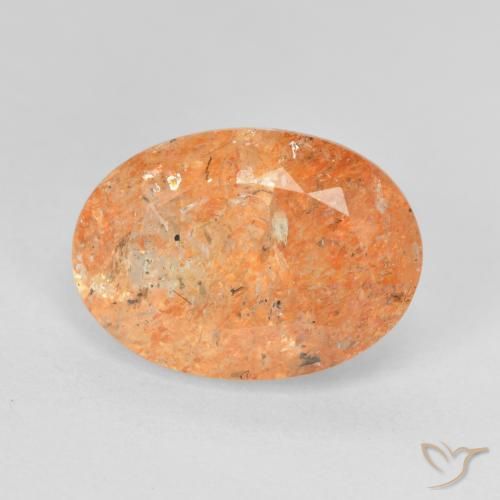 5.65ct Natural Naranja medio Piedrasol, Ovalada, Translúcido