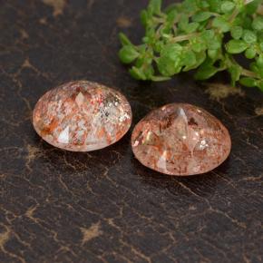 Gemas de piedra sol naranja natural de 5,73 ct, corte redondo, transparente