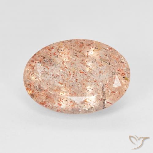 5.74ct Natural Naranja durazno Piedrasol, Ovalada, Transparente