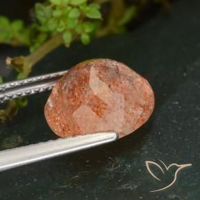 Piedrasol Naranja jengibre natural de 3.39 ct, Redondo, Transparente