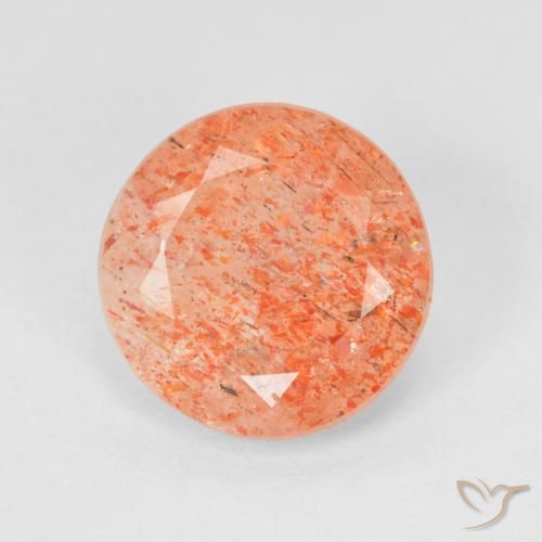 3.19ct Natural Naranja jengibre Piedrasol, Redondo, Translúcido