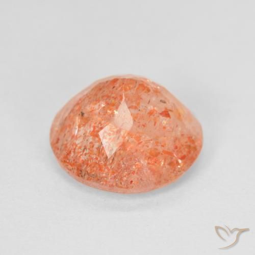 Piedrasol Naranja jengibre natural de 3.19 ct, Redondo, Translúcido
