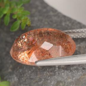 Piedra sol naranja natural de 5,87 ct, corte óvalo, translúcido