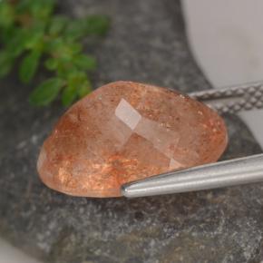 Piedra sol naranja natural de 6,17 ct, corte óvalo, translúcido