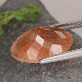 Piedra sol naranja natural de 5,25 ct, corte óvalo, translúcido