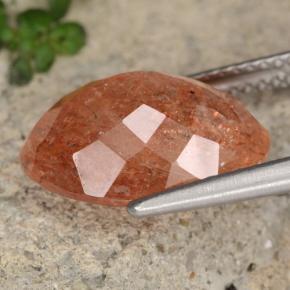 Piedra sol naranja natural de 5,46 ct, corte óvalo, translúcido
