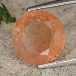 Piedrasol Naranja batata natural de 3.51 ct, Redondo, Translúcido
