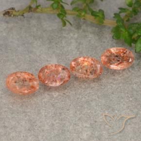 Gemas de Piedrasol Naranja pomelo natural de 2.33 ct, Ovalada, Translúcido