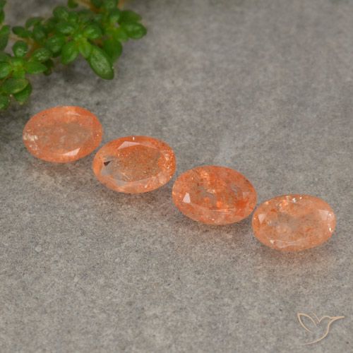 Gemas de piedra sol naranja natural de 2,16 ct, corte óvalo, translúcido