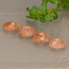 Gemas de Piedrasol Naranja cálido natural de 2.04 ct, Ovalada, Translúcido