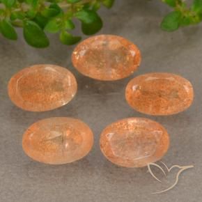 Gemas de Piedrasol Naranja rojizo natural de 2.47 ct, Ovalada, Translúcido