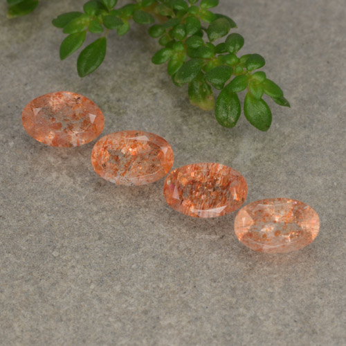 Gemas de piedra sol naranja natural de 2,18 ct, corte óvalo, translúcido