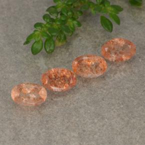 Gemas de piedra sol naranja natural de 2,18 ct, corte óvalo, translúcido