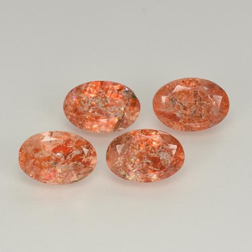 Gemas de Piedrasol Naranja medio natural de 2.20 ct, Corte Óvalo, Translúcido