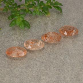Gemas de piedra sol naranja natural de 1,67 ct, corte óvalo, translúcido