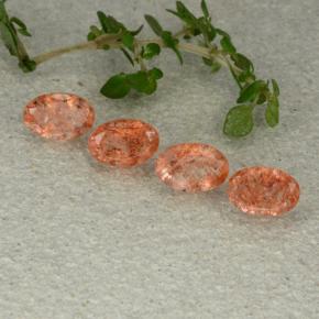 Gemas de piedra sol naranja natural de 2,05 ct, corte óvalo, translúcido