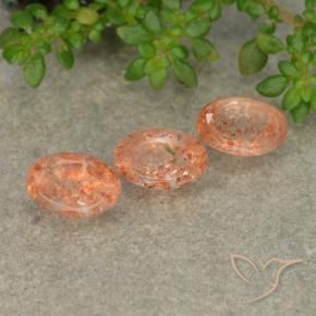 Gemas de Piedrasol Naranja jengibre natural de 1.86 ct, Ovalada, Translúcido