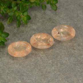 Gemas de piedra sol naranja natural de 1,52 ct, corte óvalo, translúcido
