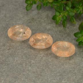 Gemas de piedra sol naranja natural de 1,52 ct, corte óvalo, translúcido