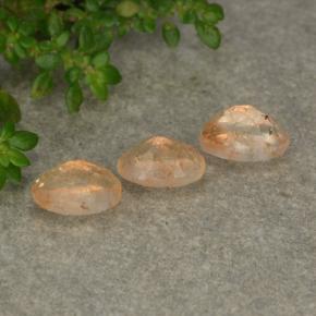 Gemas de piedra sol naranja natural de 1,52 ct, corte óvalo, translúcido