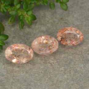 Gemas de Piedrasol Naranja tigre claro natural de 1.74 ct, Corte Óvalo, Translúcido