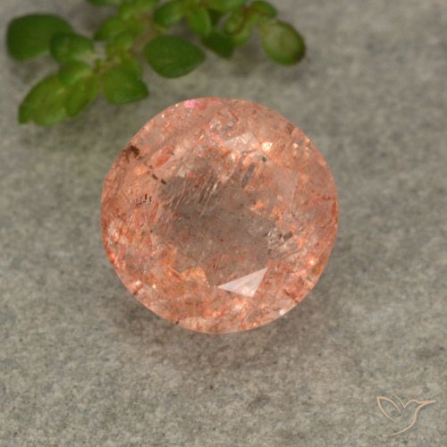 2.96ct Natural Naranja claro Piedrasol, Redondo, Translúcido