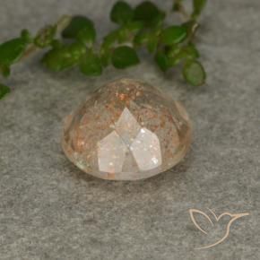 Piedrasol Naranja claro natural de 2.32 ct, Redondo, Translúcido