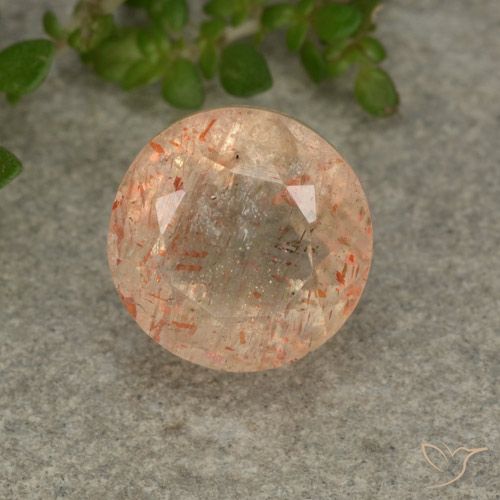 3.39ct Natural Naranja tigre claro Piedrasol, Redondo, Translúcido