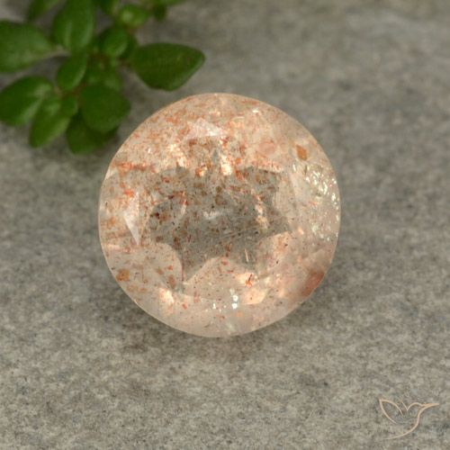 2.88ct Natural Naranja tigre claro Piedrasol, Redondo, Translúcido