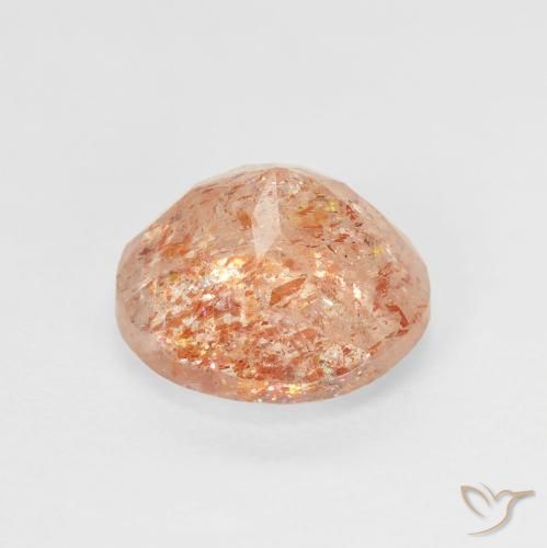 Piedrasol Naranja claro natural de 2.45 ct, Redondo, Translúcido