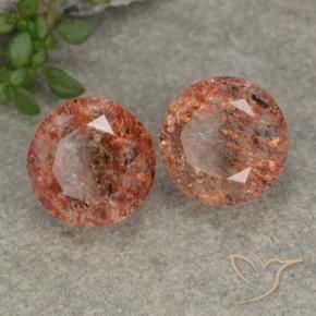 Gemas de Piedrasol Naranja pomelo natural de 6.16 ct, Redondo, Translúcido