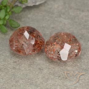Gemas de Piedrasol Naranja pomelo natural de 6.16 ct, Redondo, Translúcido