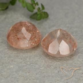 Gemas de Piedrasol Naranja claro natural de 5.51 ct, Redondo, Translúcido