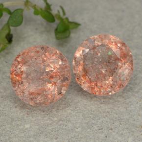 Gemas de piedra sol naranja natural de 5,50 ct, corte redondo, translúcido