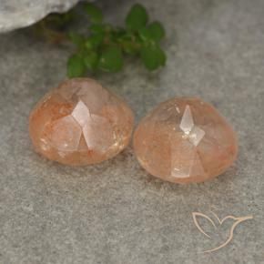 Gemas de Piedrasol Naranja claro medio natural de 5.76 ct, Redondo, Translúcido