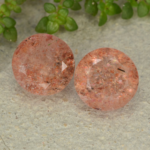 Gemas de piedra sol naranja natural de 4,52 ct, corte redondo, translúcido