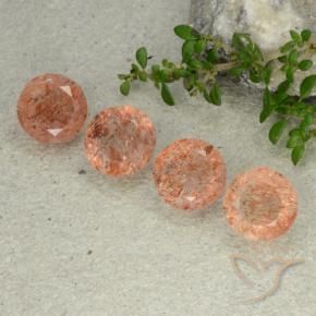Gemas de piedra sol naranja natural de 10,44 ct, corte redondo, translúcido