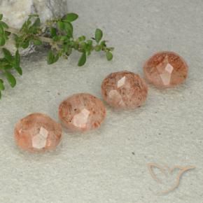 Gemas de piedra sol naranja natural de 10,44 ct, corte redondo, translúcido