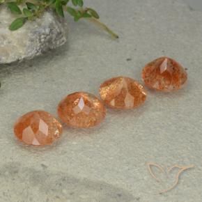 Gemas de Piedrasol Naranja batata natural de 9.18 ct, Redondo, Translúcido