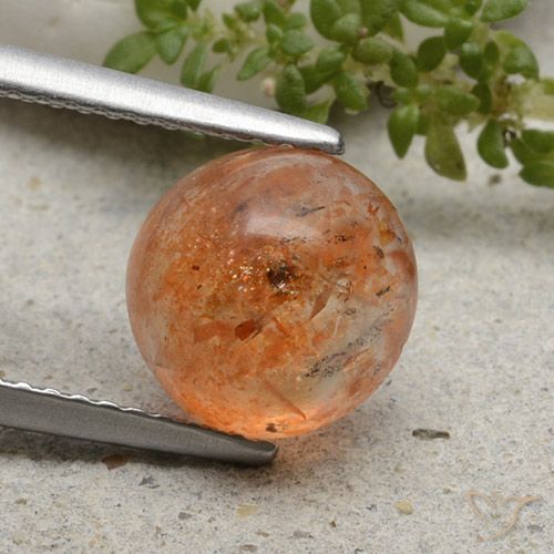 2.38ct Natural Naranja medio Piedrasol, Redondo, Translúcido