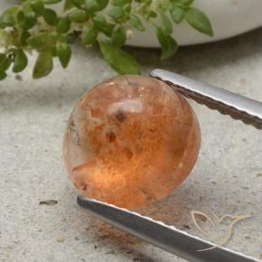 Piedrasol Naranja medio natural de 2.38 ct, Redondo, Translúcido