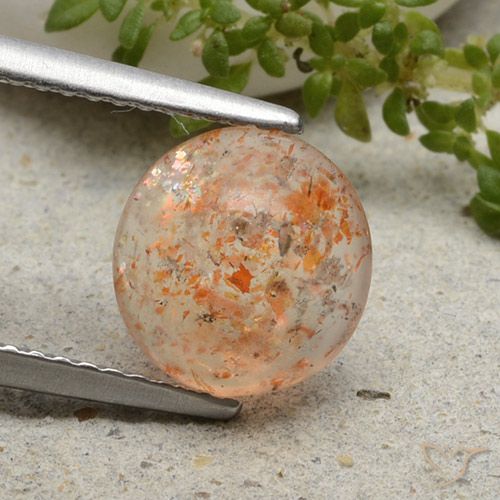 1.79ct Natural Naranja tigre claro Piedrasol, Redondo, Translúcido