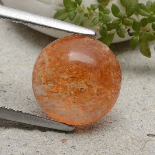 2.49ct Natural Naranja medio Piedrasol, Redondo, Translúcido
